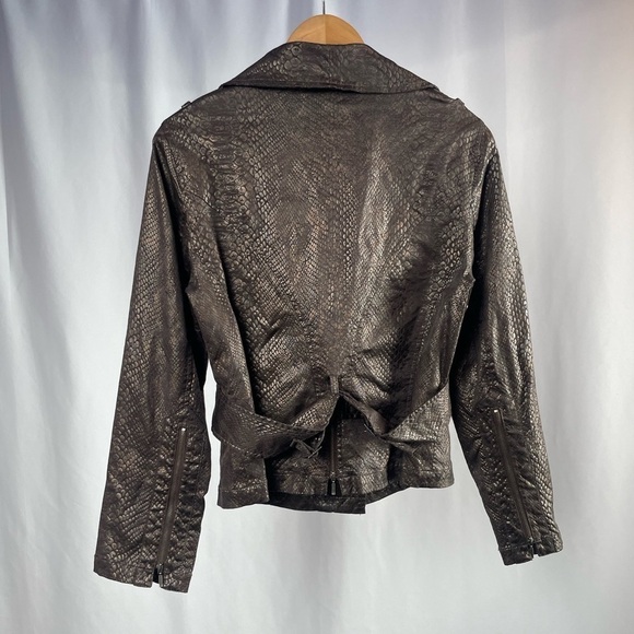 Yansi‎ Fugel Cotton Blend Animal Print Textured Jacket in Brown Size Medium - Picture 6 of 10